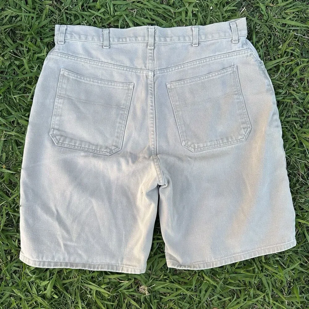 Vtg Y2K Faded Glory Jean Shorts Mens Size 38 Tan Loose‎ Fit Skater Denim